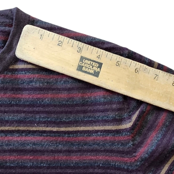 Eddie Bauer Brown Merino Wool Striped Crewneck Sweater Men’s Sz. LT - Picture 6 of 7